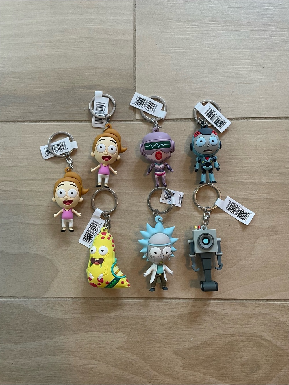 Rick and Morty Monogram Series 1 3D Keychain Lot - Includes RARE Chase Gwendolyn